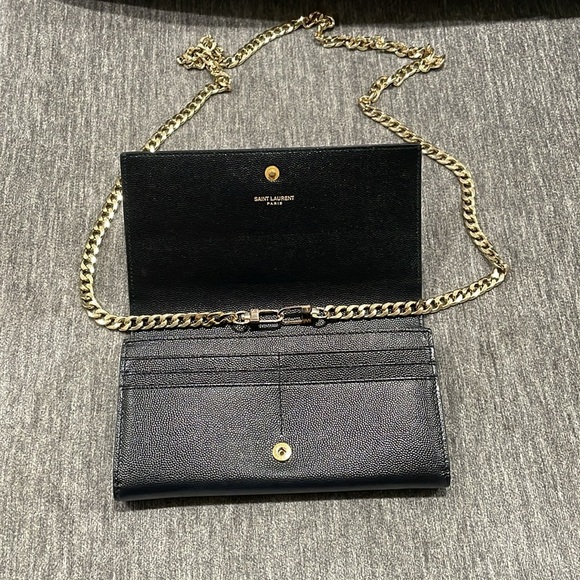 YVES SAINT LAURENT Grain De Poudre Star Studded Monogram Wallet in Black - Picture 13 of 16